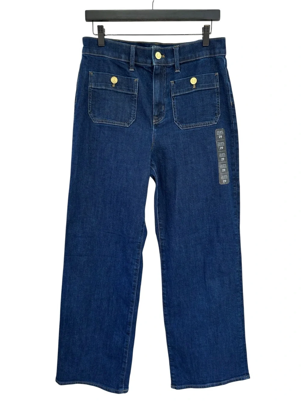 J. CREW Premium Edition Full Length Slim Wide Leg Dark Wash Blue NEW Jeans 29
